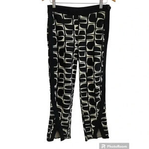 Ozai N Ku Black White Geometric Cropped Pants
